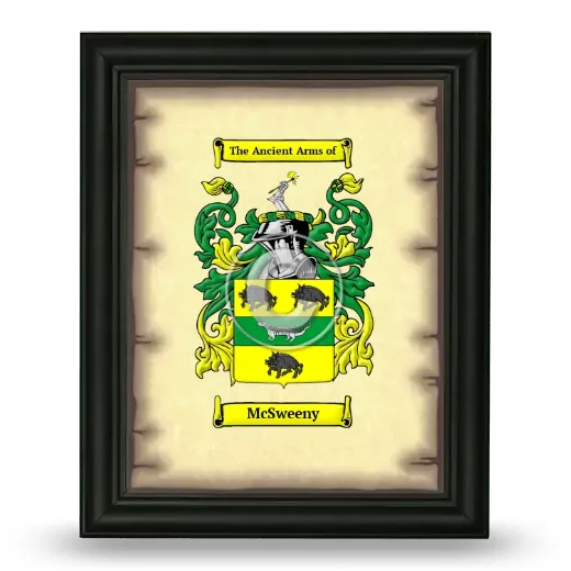 McSweeny Coat of Arms Framed - Black