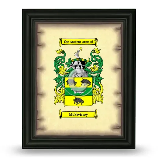 McSwiney Coat of Arms Framed - Black