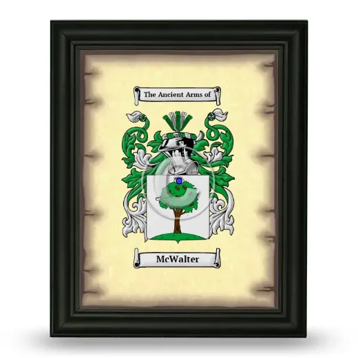 McWalter Coat of Arms Framed - Black