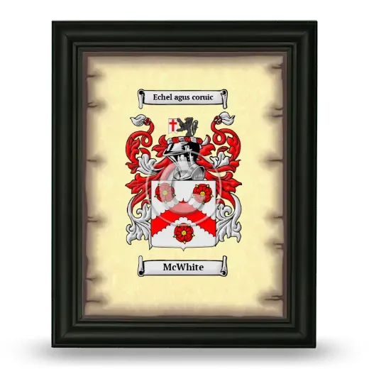 McWhite Coat of Arms Framed - Black
