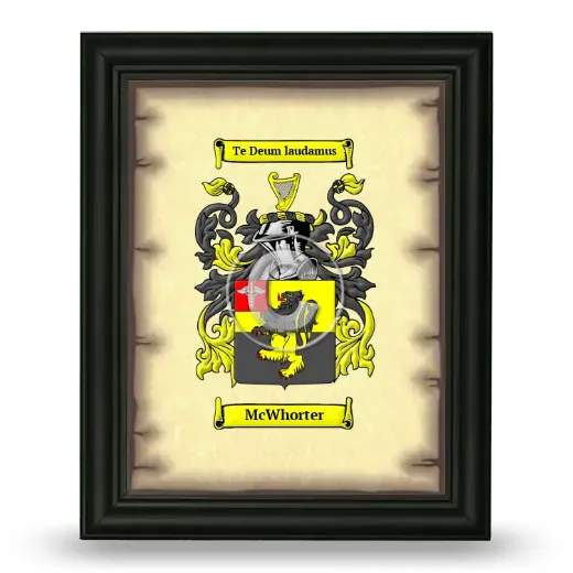 McWhorter Coat of Arms Framed - Black