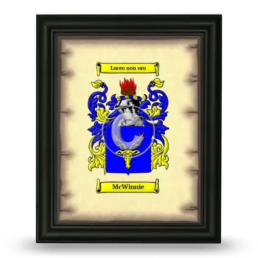 McWinnie Coat of Arms Framed - Black