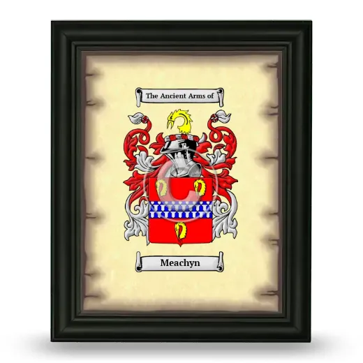 Meachyn Coat of Arms Framed - Black