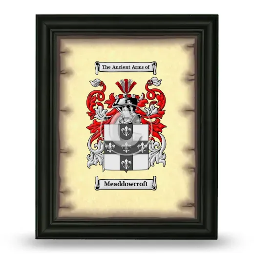 Meaddowcroft Coat of Arms Framed - Black