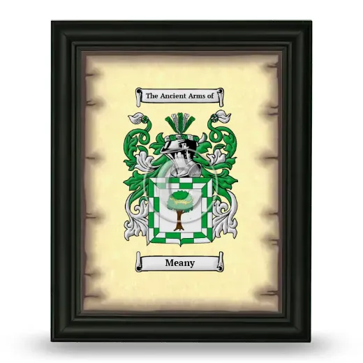 Meany Coat of Arms Framed - Black