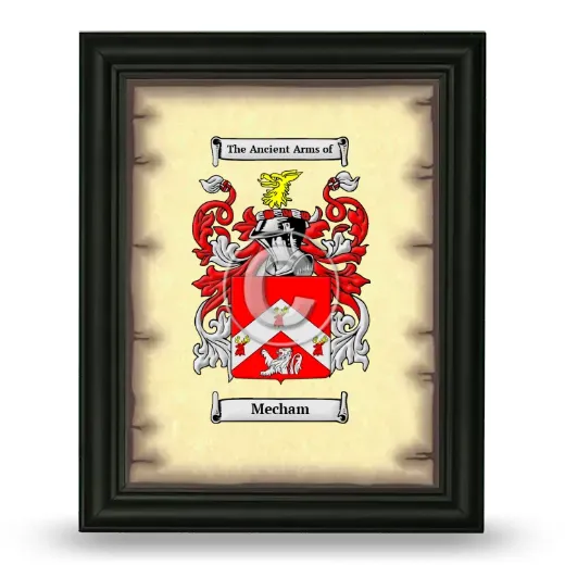 Mecham Coat of Arms Framed - Black