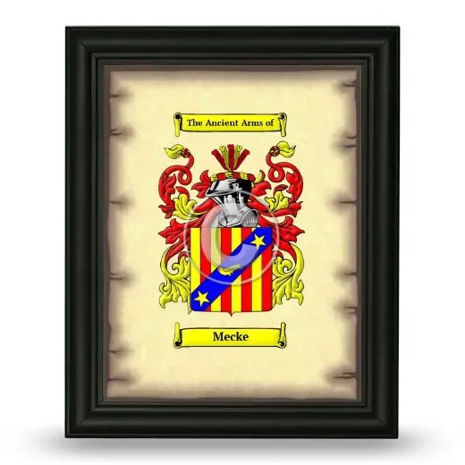 Mecke Coat of Arms Framed - Black