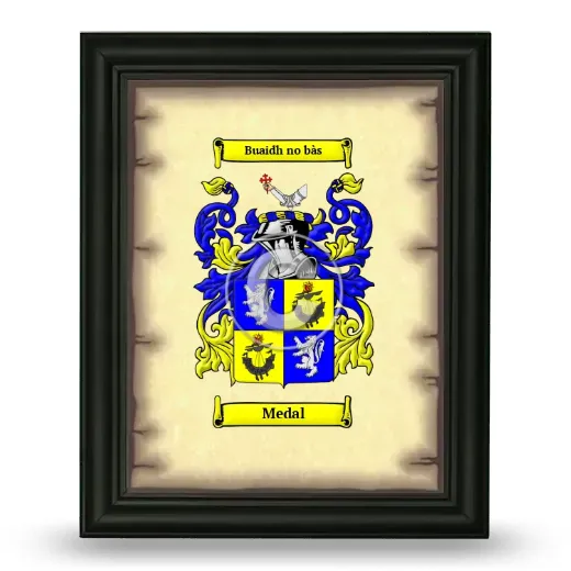 Medal Coat of Arms Framed - Black