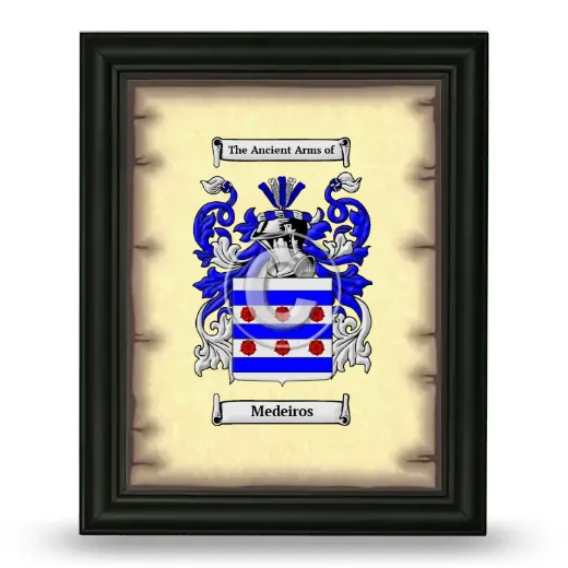 Medeiros Coat of Arms Framed - Black
