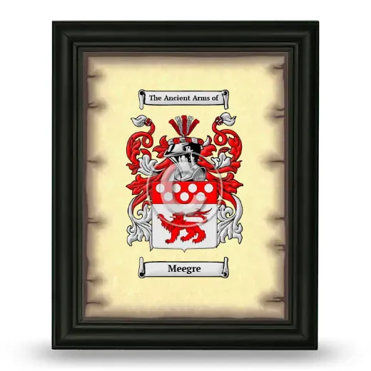 Meegre Coat of Arms Framed - Black