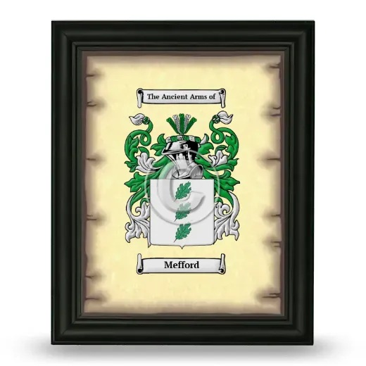 Mefford Coat of Arms Framed - Black