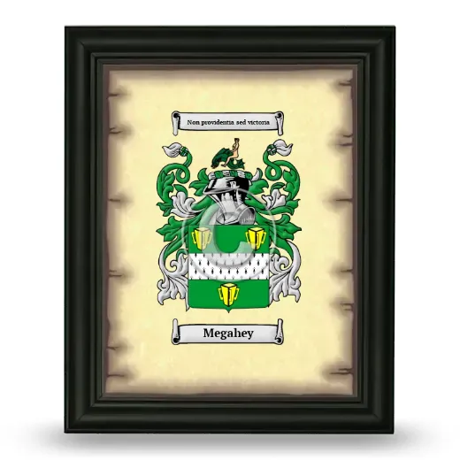 Megahey Coat of Arms Framed - Black