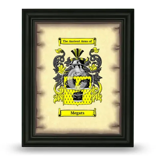 Megats Coat of Arms Framed - Black