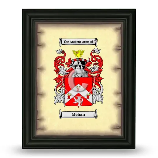 Mehan Coat of Arms Framed - Black