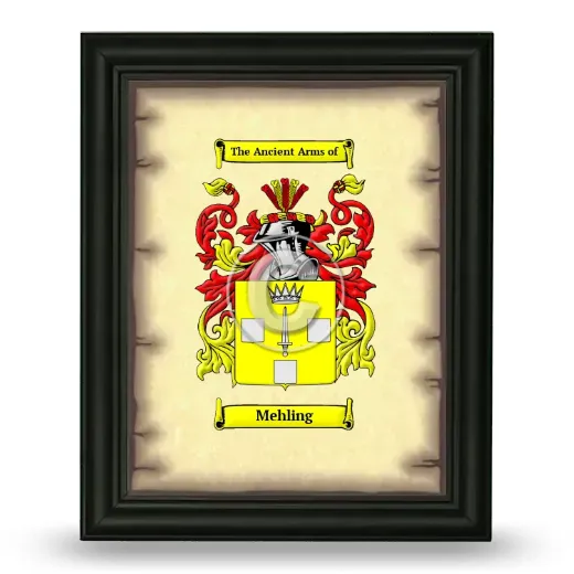 Mehling Coat of Arms Framed - Black