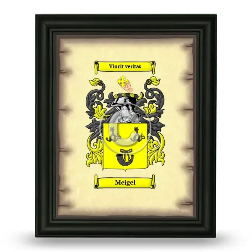Meigel Coat of Arms Framed - Black