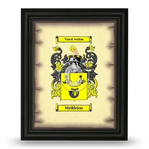 Meiklejon Coat of Arms Framed - Black