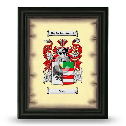 Mein Coat of Arms Framed - Black