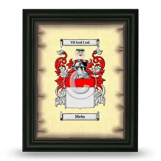 Mein Coat of Arms Framed - Black