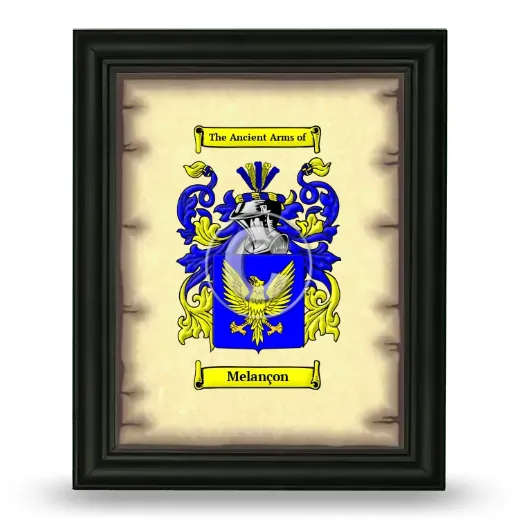 Melançon Coat of Arms Framed - Black