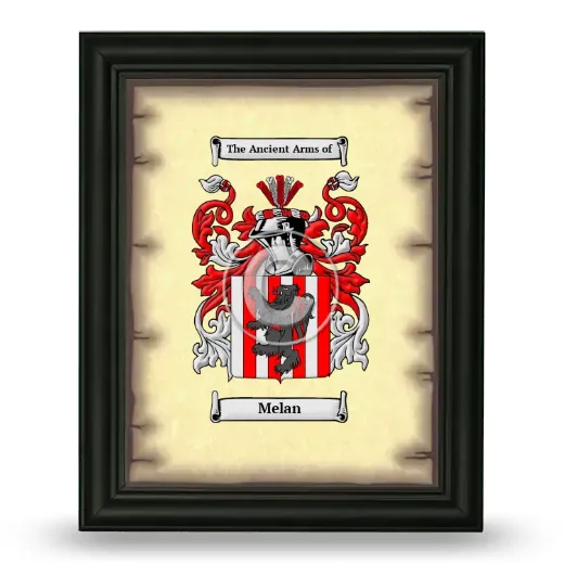 Melan Coat of Arms Framed - Black