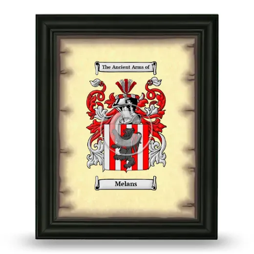 Melans Coat of Arms Framed - Black