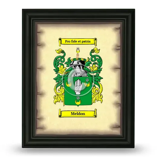 Meldon Coat of Arms Framed - Black
