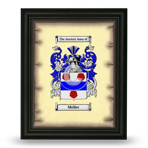 Melier Coat of Arms Framed - Black