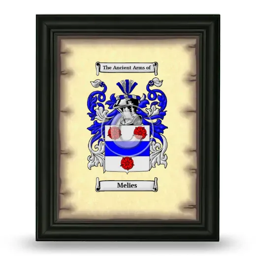 Melies Coat of Arms Framed - Black