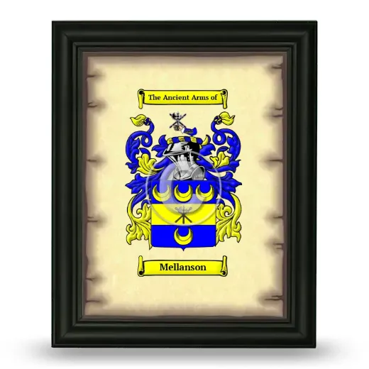 Mellanson Coat of Arms Framed - Black