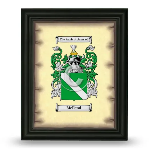 Mellend Coat of Arms Framed - Black