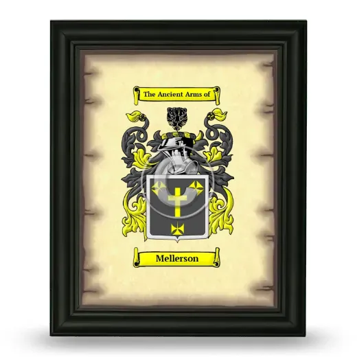 Mellerson Coat of Arms Framed - Black
