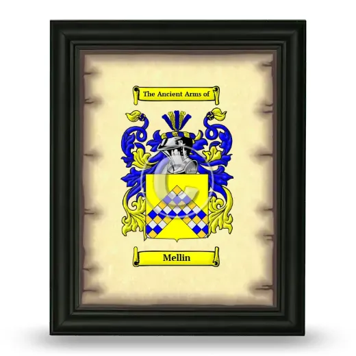 Mellin Coat of Arms Framed - Black