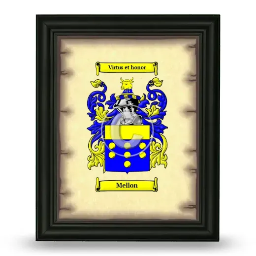 Mellon Coat of Arms Framed - Black