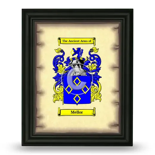 Mellor Coat of Arms Framed - Black