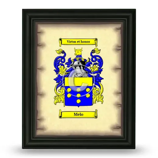 Melo Coat of Arms Framed - Black