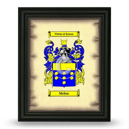 Melon Coat of Arms Framed - Black