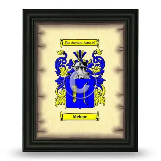 Melone Coat of Arms Framed - Black