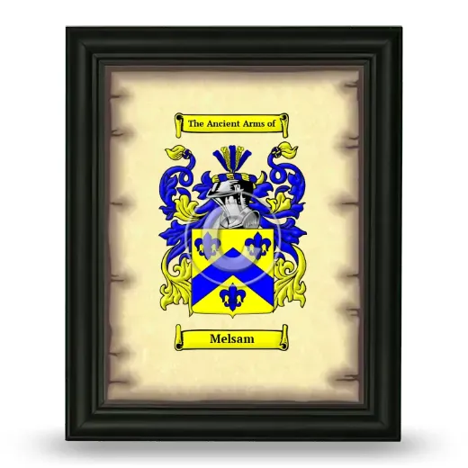 Melsam Coat of Arms Framed - Black