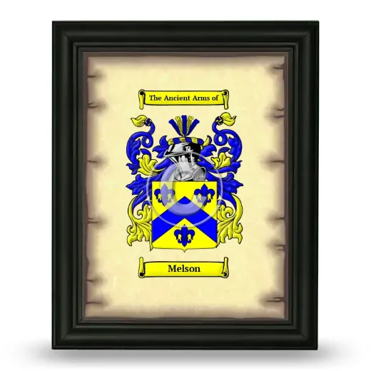 Melson Coat of Arms Framed - Black
