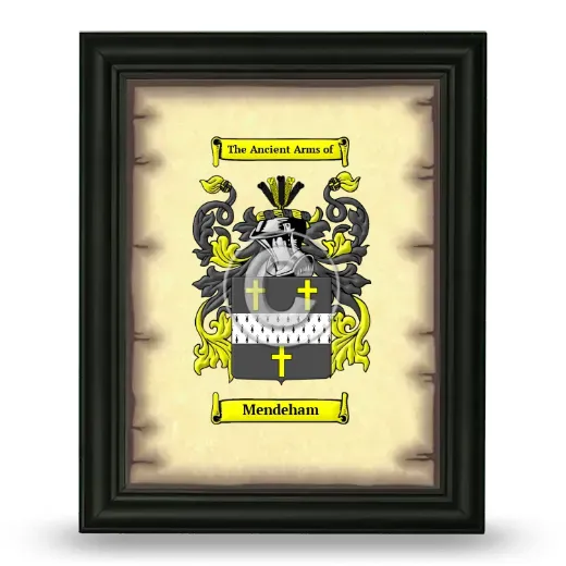 Mendeham Coat of Arms Framed - Black