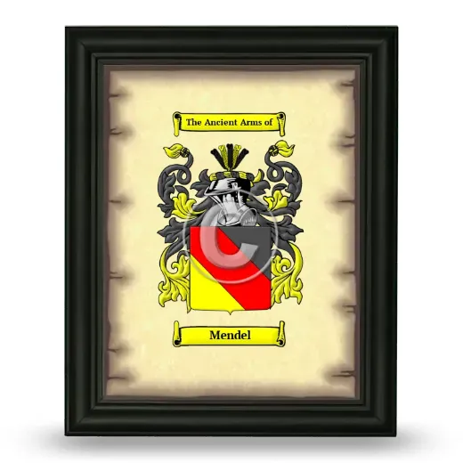 Mendel Coat of Arms Framed - Black