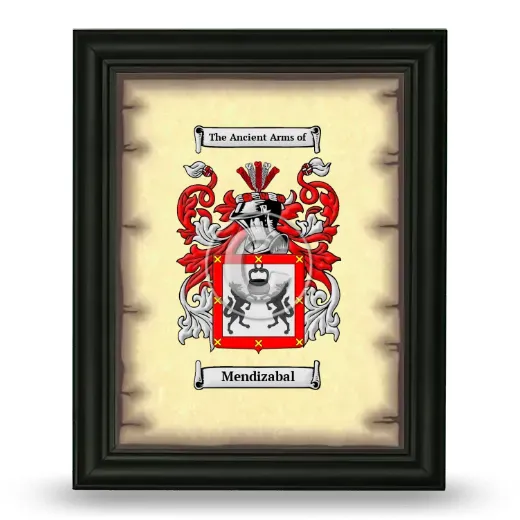 Mendizabal Coat of Arms Framed - Black