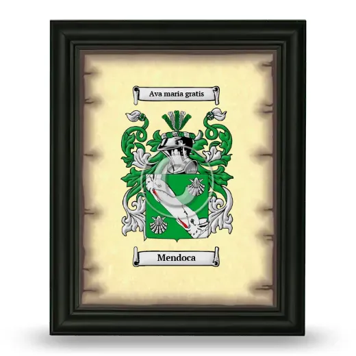 Mendoca Coat of Arms Framed - Black