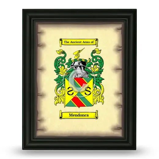Mendonca Coat of Arms Framed - Black