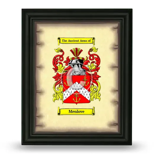 Menlove Coat of Arms Framed - Black