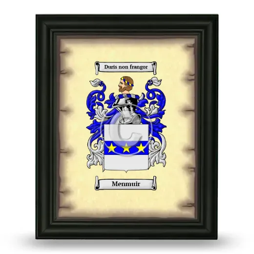 Menmuir Coat of Arms Framed - Black