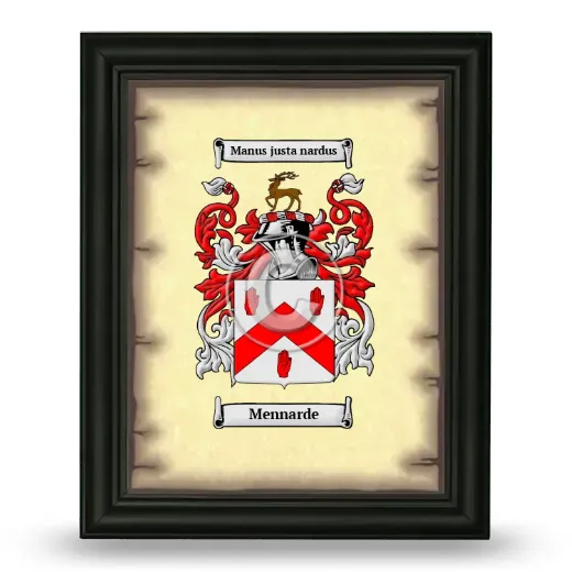Mennarde Coat of Arms Framed - Black