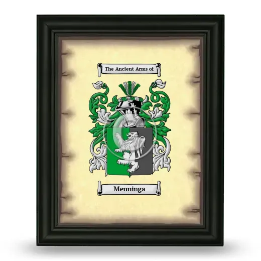 Menninga Coat of Arms Framed - Black