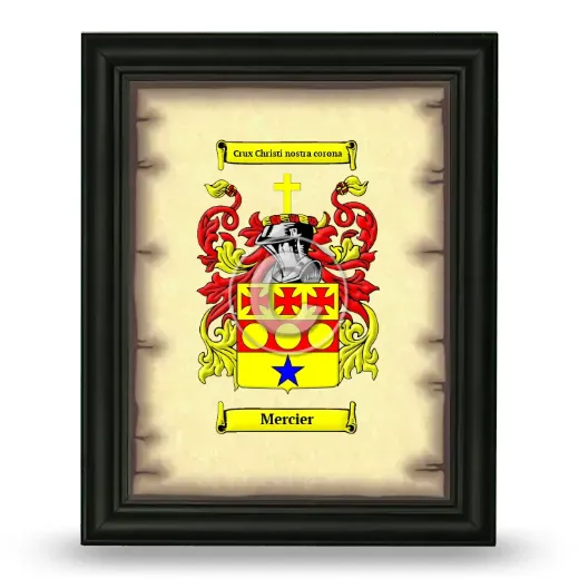 Mercier Coat of Arms Framed - Black